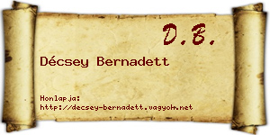 Décsey Bernadett névjegykártya