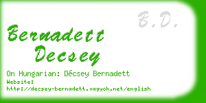 bernadett decsey business card