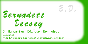 bernadett decsey business card